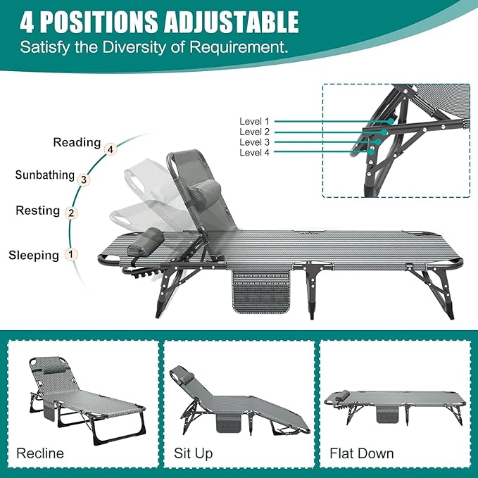 DoCred Folding Camping Cot with Mattress, 2 Pack Heavy Duty Folding Cot for Adults, Portable Sleeping Cot Bed Adults Outdoor Bed with Carry Bag, Travel Camp Cots