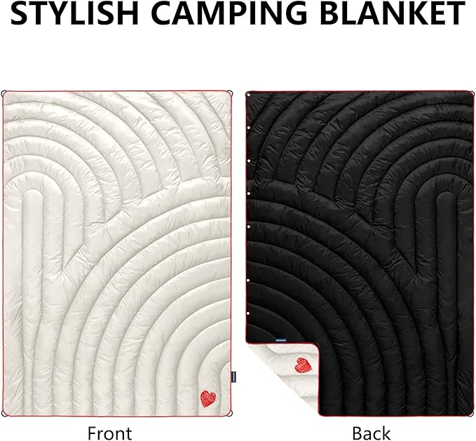 Camping Blanket,Puffy Printed Camp Blankets Lightweight Packable for Outdoor Camping,Traveling, Stadium, Hiking, Picnics
