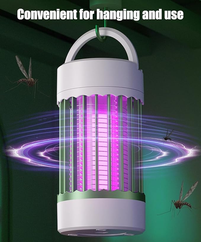Bug Zapper Indoor, Mosquito Repellent Outdoor Patio Rechargeable Hangable Mosquito Killer Lamp - Portable UV Insect Gnat Trap for Outdoor/Indoor, Insect Trap for Camping,Home
