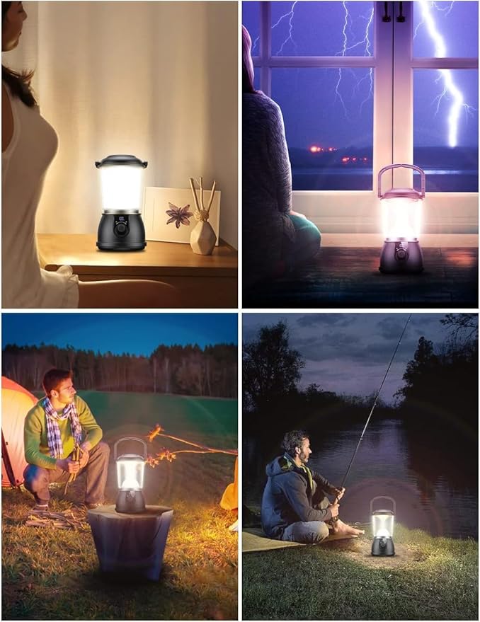 Camping Lantern Rechargeable, Up to 336H Running Time Super Tent Light, 15000mAh/1500LM Emergency Light for Hurricane, Power Outages, Home, Hiking, IPX5 Water-Resistant