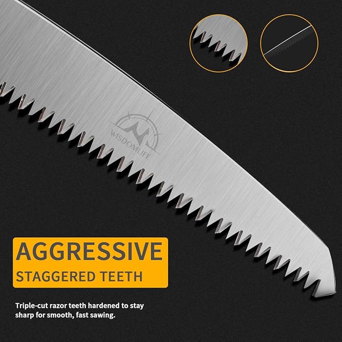 Folding Pruning Saw, 7"/180mm Sharp Hand Saw With Premium Secure Lock Comfort Soft Grip, Compact Sturdy Tree Trimmer for Garden Branch, Camping (Green/Black)