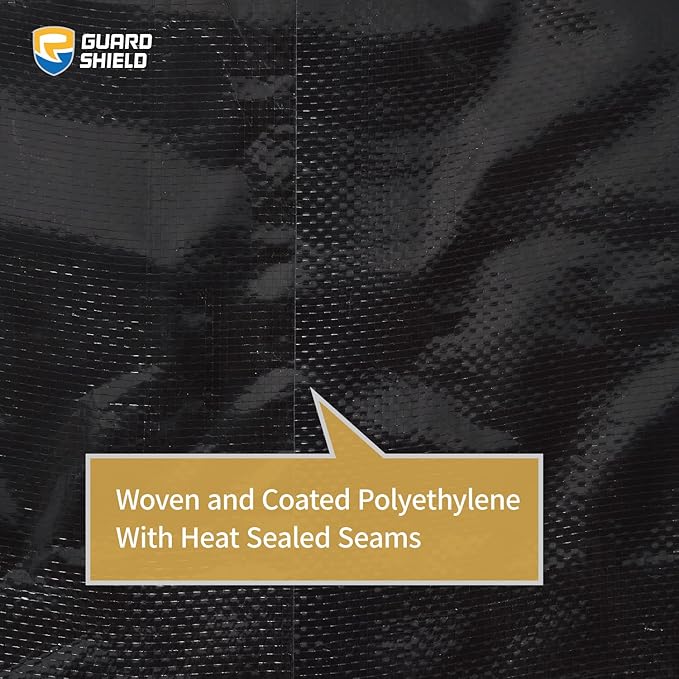 GUARD SHIELD Black Tarp Waterproof 10x10 Feet Medium Duty All Purpose Poly Tarps Cover 7mil