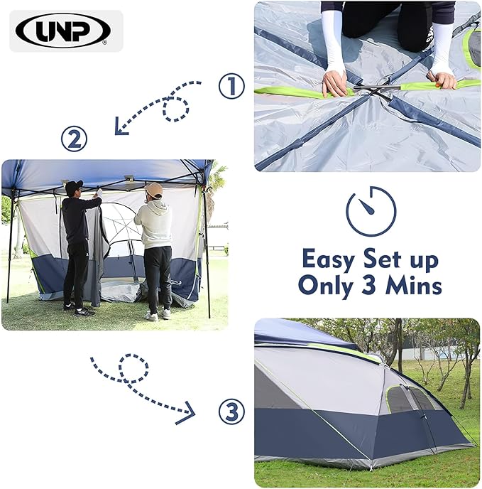 UNP Camping Cube | Pop Up Canopy Side Tent for 10' x 10' Canopies Tent Easy Set Up Gazebo, Dark Blue (Canopy/SHELTER NOT Included)