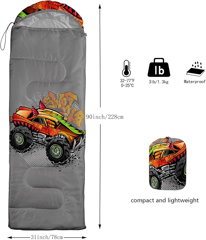 AILONEN Girls Pink Camping Sleeping Bags,Lightweight & Waterproof,3 Season Warm & Cool Weather,Cute Bow Duck Print Sleeping Bags for Kids,Girls,Adults Travelling,Outdoors