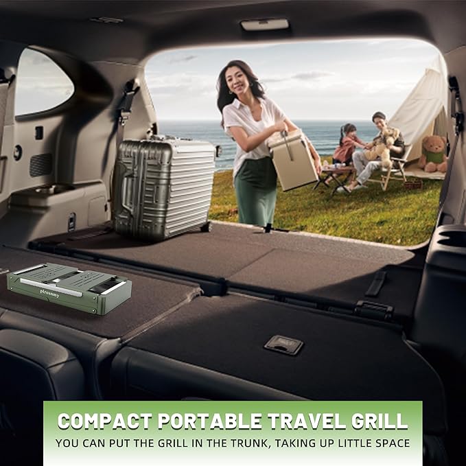 Portable Charcoal Foldable Grill, Small Grills Indoor or Outdoor BBQ Cooking Stainless Steel Desktop Charcoal Grill for Travel,Camping, Gardens, Picnics, Beach Parties, Backyard Barbecue