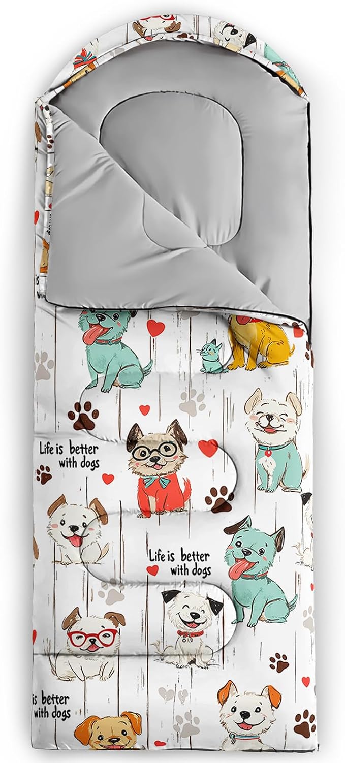 QOOMO Camping Sleeping Bags,3 Season Warm & Cool Weather,Lightweight,Waterproof Sleeping Bags for Adults & Kids,Traveling,and Outdoors,Camping Gear Equipment