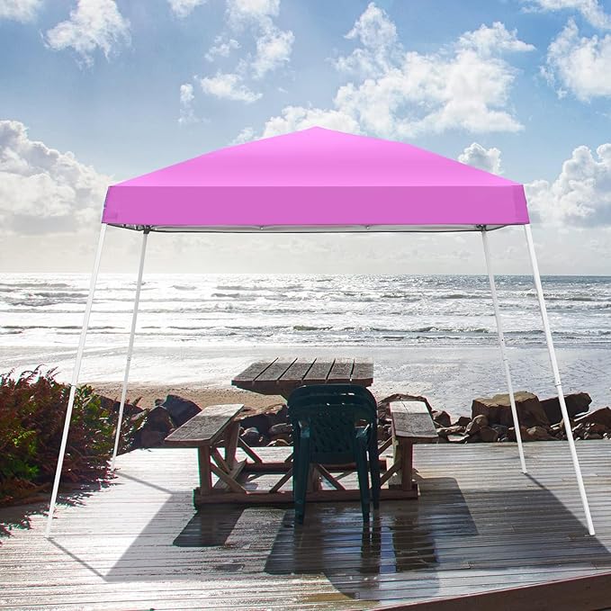 GDY Outdoor 8x10 Ft Pop Up Canopy Tent,Portable Instant Folding Shelter Gazebos, Patio Canopy with Carrying Bag, Pink.