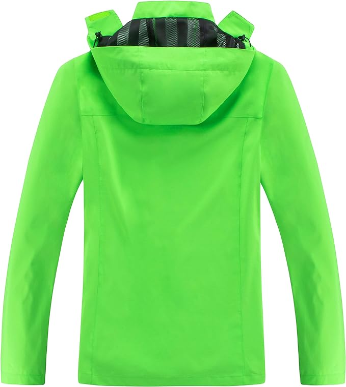 OTU Men's Lightweight Waterproof Hooded Rain Jacket Outdoor Raincoat Shell Jacket for Hiking Travel