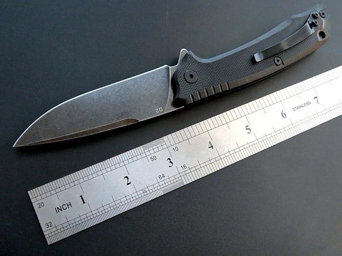 Eafengrow EF223 Folding Knife D2 Blade with G10 Handle Multi Pocket Knife Survival Outdoor Camping Survival (black)