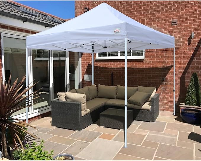 10'x10' Pop Up Canopy Tent Commercial Instant Shelter with Heavy Duty Roller Bag, 4 Canopy Sand Bags, 10x10 FT Lake Blue