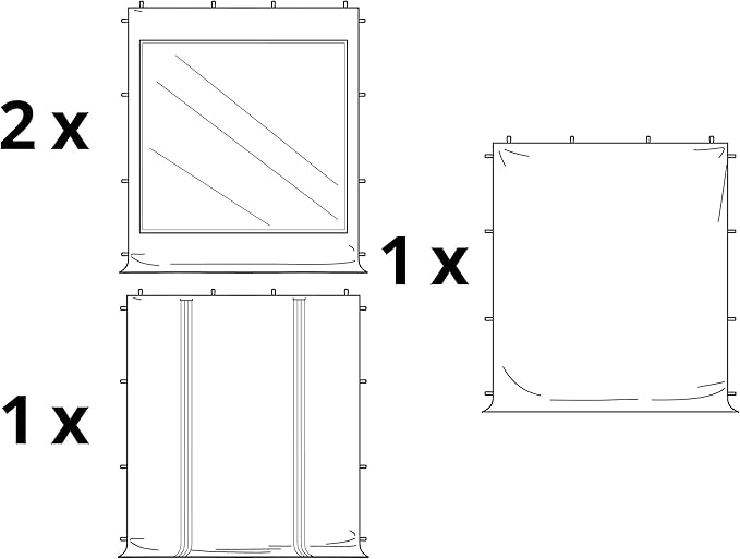 10x10 ft PES 700 Pop up Canopy Tent Economy Aluminium 1.3 in., incl. 4 Sidewalls with Panorama Windows, White