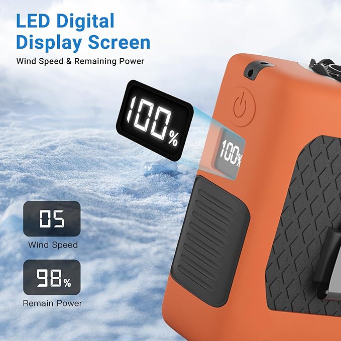 Portable Fans Strong Airflow Personal Waist Fan with Max 40H Runtime Hands Free Neck Fans Wearable Belt Fan for Outdoor Jobsite Camping and Traveling 5 Speeds USB-C Rechargeable 10000mAh (Orange)