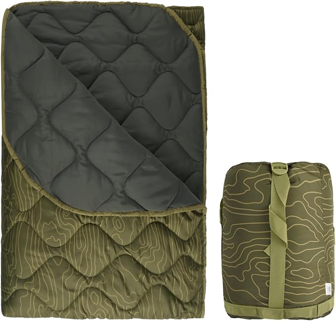 LOOGU Camo Blanket Waterproof Insulation Poncho Liner for Outdoor Camping, Hiking, Hunting, Survival, Backpacking, Picnicking