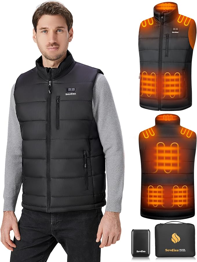 Heated Vest for Men with 16000mAh 7.4V Battery Pack Included,Warming Men's Heated Vests Electric Heating Vest Rechargeable