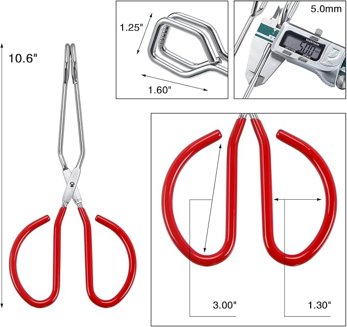 MSY BIGSUNNY 10 Inch Stainless Steel Scissor Tongs, Heavy Duty Cooking Tongs with Soft Handles, Multi-function Serving Tongs for Barbecue, Salad, Buffet, Fry (Set of 2, Red)