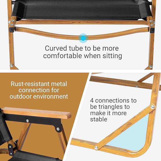 Outvita Portable Folding Camping Chair, Ultralight Low Beach Chair, Durable Aluminum Frame Armchairs for Hiking Concert Fishing Picnic, Supports 221Lbs