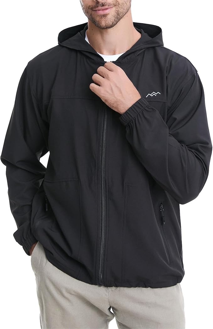 TRAILSIDE SUPPLY CO. Men's Sun Protection Cycling Jacket Lightweight Windbreaker
