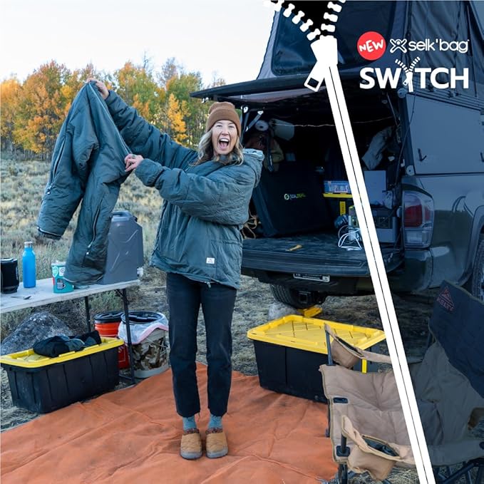 Selk'bag SWYTCH Lite Wearable Sleeping Bag & Jacket | 2-in-1, Lightweight, Eco-Friendly, 40°F for Camping & Travel