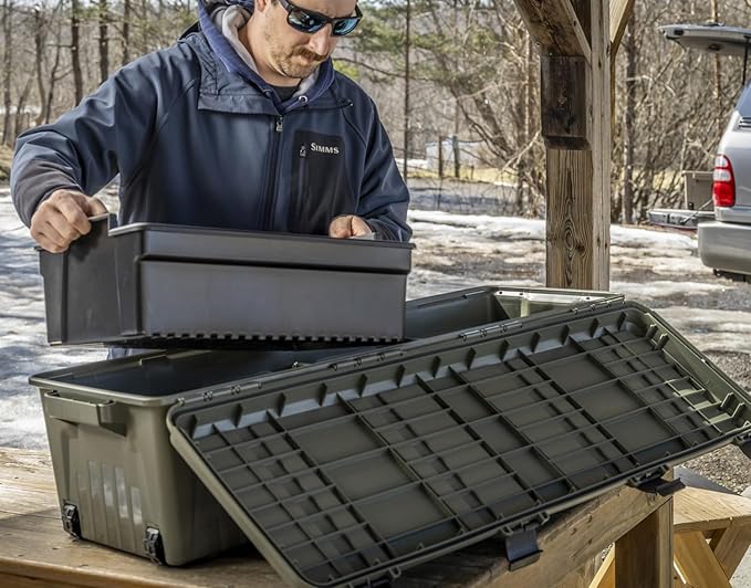 MTM MGC - The Mule Mobile Gear Crate, Water-Resistant, Stackable, Holds 75lbs of Gear, USA Made, Army Green