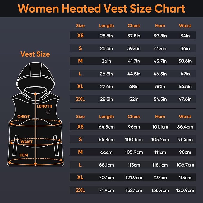 Heated Vest Women with 16000mAh Battery Pack Included, Electric Warm Heating Jacket Vest with 15 Heating Zones