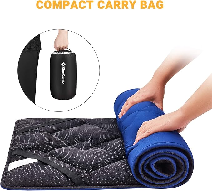 KingCamp Cot Mattress, Portable Lightweight Camping Sleeping Mat Soft Comfortable Non-Slip Cot Pad for Camp Cot, RV Bunk & Twin Beds