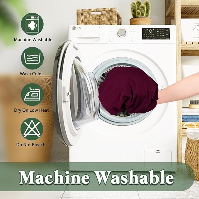 8 Foot Picnic Table Cover Fitted 10 Pack Elastic Tablecloth for Rectangle Tables Waterproof Stretch Washable Folding Indoor Outdoor Spandex Table Cloth for Parties Banquet Camping (Wine Red,30" x 96")