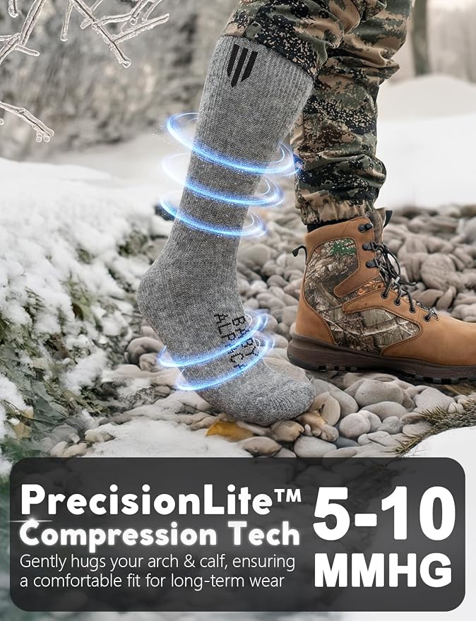 Alpaca Wool Boot Socks Men and Women, Heavyweight Thick Thermal Socks Cold Weather Hunting Hiking, Moisture Wicking