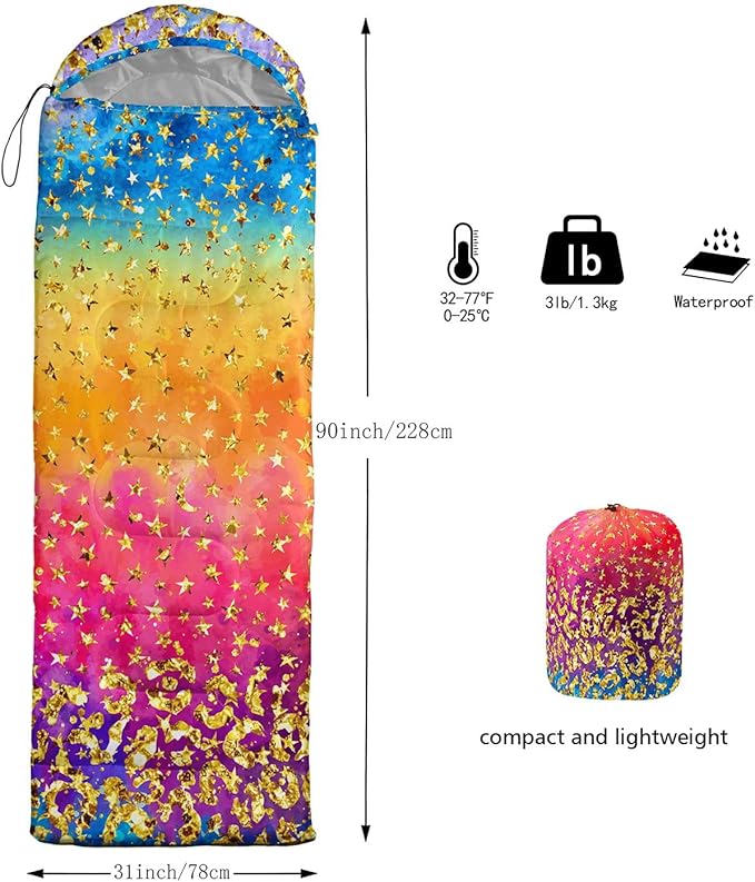 Kids Sleeping Bag for Boys Girls,Checkerboard Cat Print-Lightweight Warm Portable Outdoor Indoor-Waterproof Cold Weather Resistant Sleeping Bag for Camping Hiking