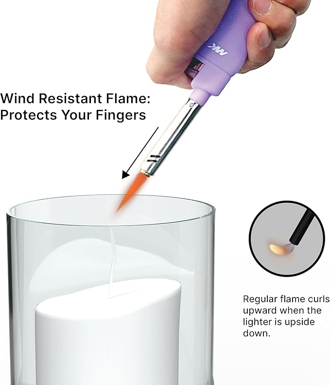 MK Candle Lighter, Butane Refillable Wind-Resistant Flame, 4-Pack for BBQ, Camping, Outdoor Use(Harmony-4PC)