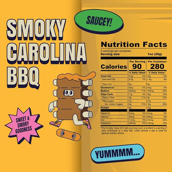 Louisville Vegan Jerky, Variety Pack – 3 Pack Includes Smoky Carolina BBQ, Smoked Black Pepper, General Tso - Non-GMO Soy Protein – Gluten-Free Ingredients, High Protein Vegan and Vegetarian Meat Jerky Snacks (3 oz, 3-Pack)