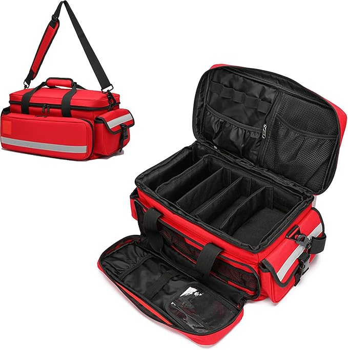 Medical Bag,First Aid Bag,First Responder Bag for Trauma,Emergency Medical Bag Organizer,Trauma Bag with Detachable Dividers for Nurses,Home Health Care, EMT(Bag Only)