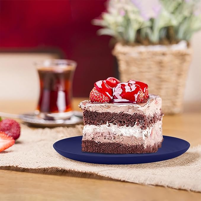 Homienly Dessert Plates Set of 8 Wheat Straw Mini Dinner Plates for Snack, Appetizer and Side Dish (Island Series)