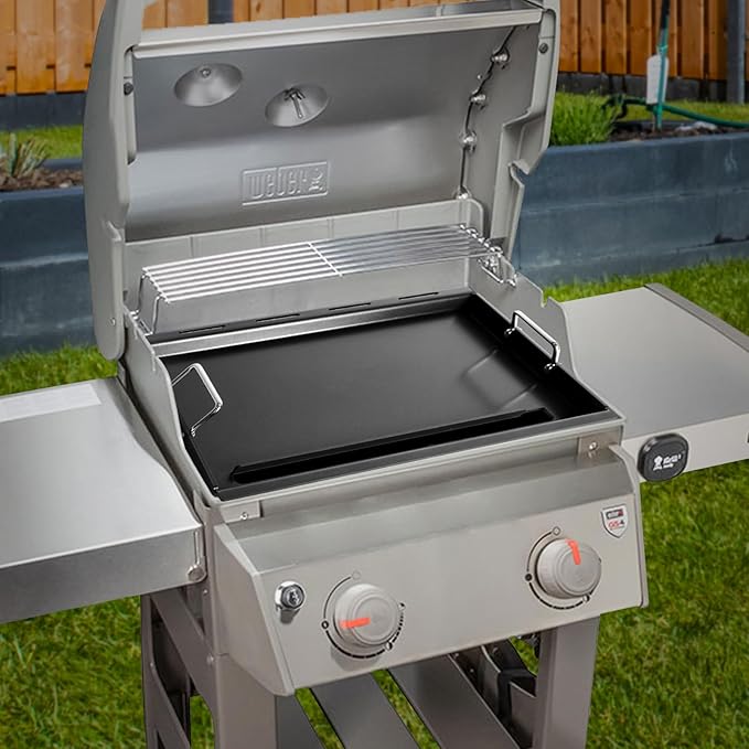 Full-Size Griddle Inserts for Weber Spirit 200 Spirit II 200 Series Grills Nonstick Flat Top Griddle with Handles for Weber Spirit E-210 E-220 S-210 S-220 GS4 Spirit II E-210 S-210 E-220 S-220 Series