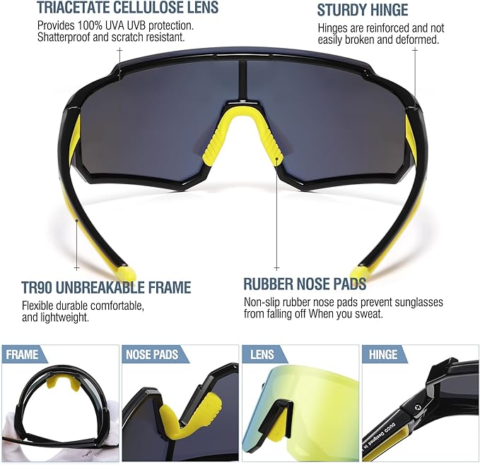 DUCO Polarized Sports Sunglasses for Men Women UV400 Protection Baseball Cycling Running Fishing Sunglasses DC0068