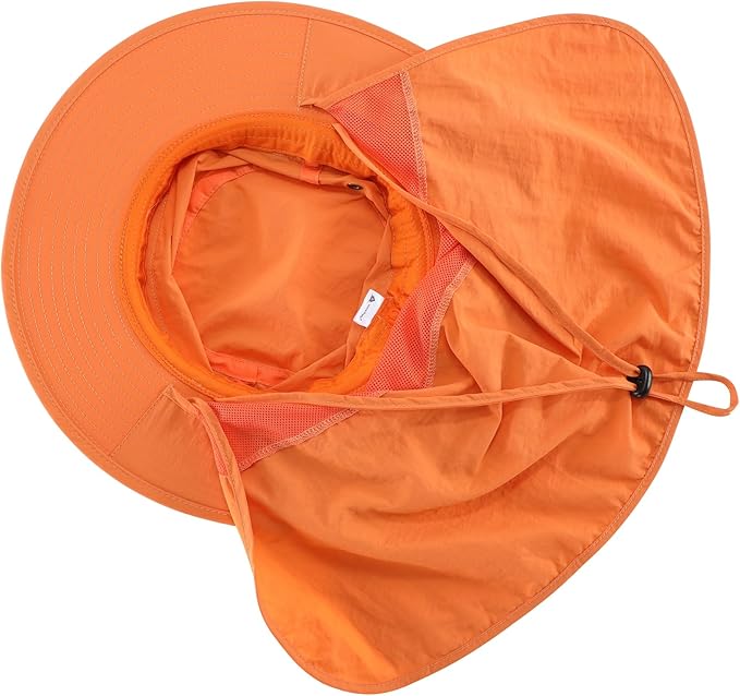 Home Prefer UPF50 Mens Sun Hat with Neck Flap Quick Dry UV Protection Cap Womens Wide Brim Fishing Hat Neck Flap Beach Garden