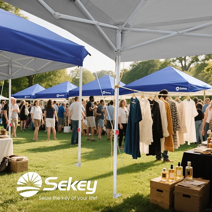 Sekey 10x10 Pop Up Canopy with One Push Setup-Easy Up Canopy with 99% UV Blocking - Instant Outdoor Sun Shade for Events, Parties, Camping- Commercial Gazebo with Weight Bags,Wind Proof&Waterproof