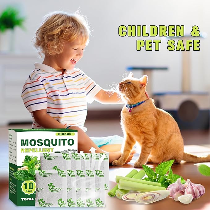 Mosquito Repellent Pouches, Mosquito Repellant Pouches, 10Pcs Peppermint Oil to Repel Mosquito, Keep Mosquitoes Away from House, Patio, Camping, Car, Indoor and Outdoor Use