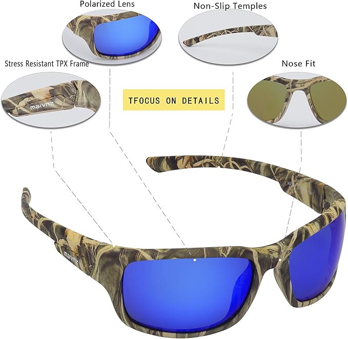 Floating Polarized Fishing Sunglasses for Men UV Protection Fishing Glasses Boating Kayaking Water Sport Glasses