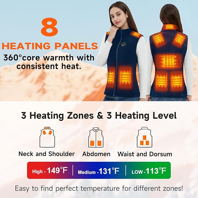 KOVNLO Heated Vest Women with Battery Pack Included, Smart Electric Lightweight Heated Jacket
