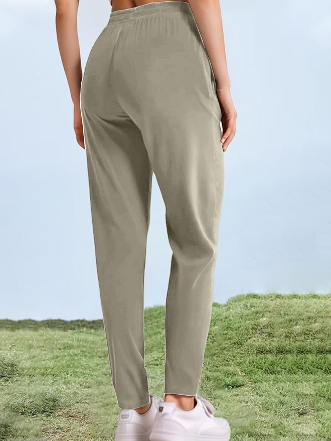 Women's Outdoor Hiking Pants Lightweight Comfortable Breathable Quick Dry Stretchy Running Athletic Pants with Zipper Pocket