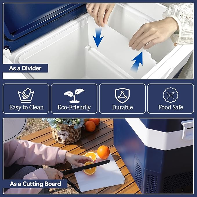 12 Volt Refrigerator Car Fridge Portable 12V 40 Quart Freezer Compressor Cooler 12V/24V DC 110~240 V AC for Truck Van RV Camper SUV and Home Use