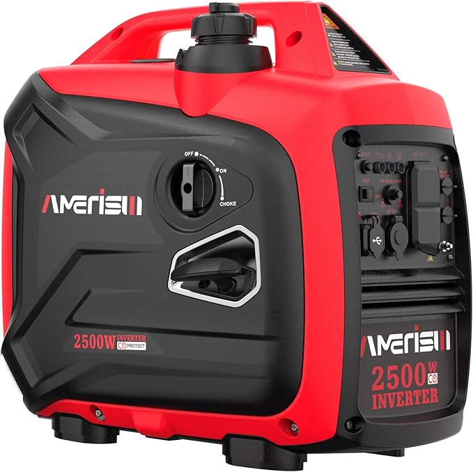 2500 Watt Portable Inverter Generator with CO Sensor and Quiet Technology for Camping, Tailgating (AM5020C)