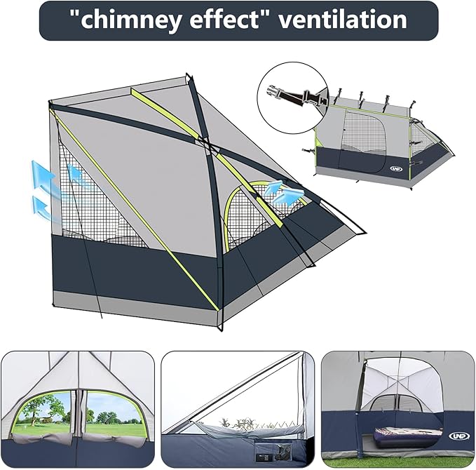 UNP Camping Cube | Pop Up Canopy Side Tent for 10' x 10' Canopies Tent Easy Set Up Gazebo, Dark Blue (Canopy/SHELTER NOT Included)