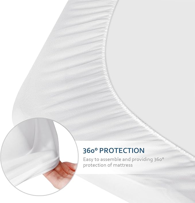 Cot Sheets 31" x 75"(2 Pack), Cot Fitted Sheet Ultra Soft and Breathable Snug Fit for Narrow Twin Mattress/Camp Bunk Beds/RVs Bunk/Guest Beds/Army Cots/Trifold Mattress Grey and White, Cover Only