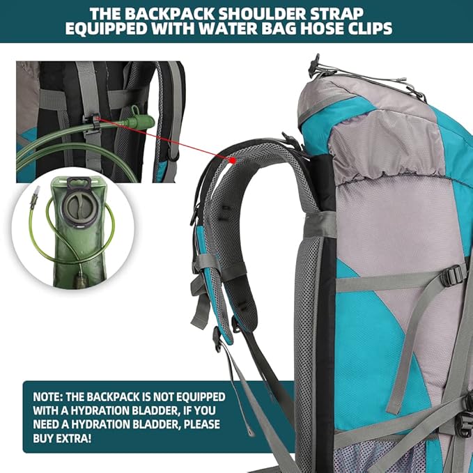 70L Hiking Backpack with Rain Cover Lightweight Travel Backpack Waterproof Camping Backpack