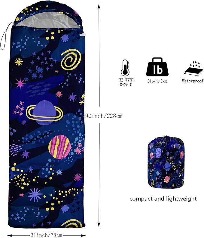 Print sleeping bag,sleeping bags,Outdoor Camping Sleeping Bag,Suitable For Children Boys And Girls Portable,Waterproof,Compact And Lightweight,Great For Outdoor Camping,Backpacking And Hiking