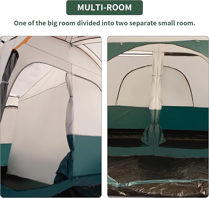 Camping Tent, Easy Setup, 1-2-8-10 Person Waterproof and Portable Tent for Camping Hiking Outdoor