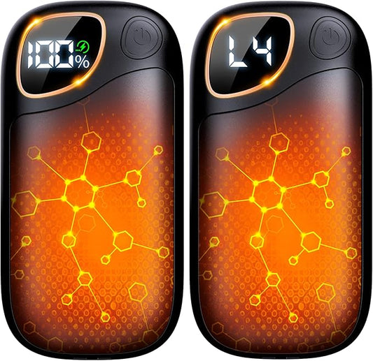 Hand Warmers Rechargeable - 2 Pack Magnetic Electric Hand Warmers with 20Hrs Warmth 4 Levels Heating, USB Reusable Portable Pocket Heater for Women, Man, Raynauds, Golf, Camping, Fishing, Ball Game