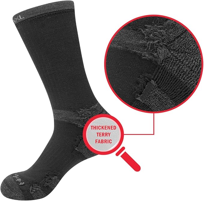 Men's Performance Cotton Moisture Wick Sports Hiking Workout Training Athletic Cushion Crew Socks For Men Size 6-13