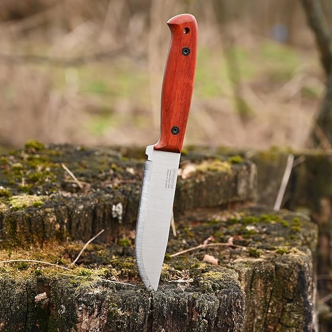 BPS Knives Flamebird Adventurer - Fixed-Blade Carbon Steel Bushcraft Knife with Leather Sheath - Outdoor Full Tang Utility Knives - Camping Knives - Survival Tactical Camp Knife